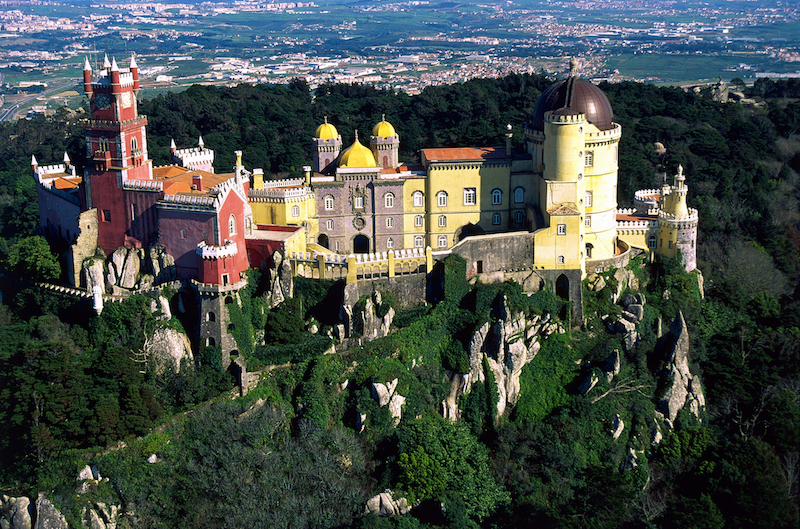 Pena Palace on the Serra de Sintra mountaintop (Portugal)